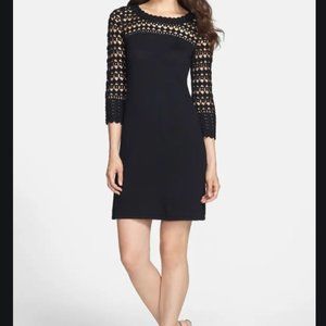 Lilly Pulitzer Black Crochet Sweater Shift Dress